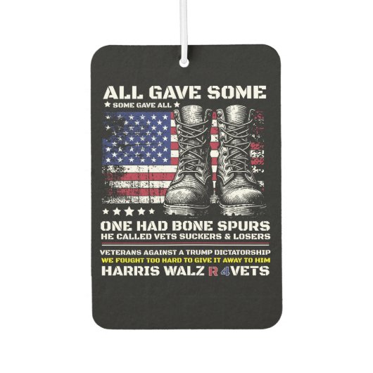 Désodorisant Pour Voiture Anciens Combattants Pour Harris Walz 2024 (Devant)