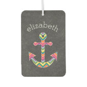 Désodorisant Pour Voiture Ancre nautique avec Bright Chevron Motif (Devant)