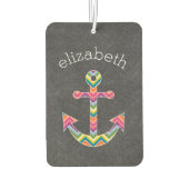 Désodorisant Pour Voiture Ancre nautique avec Bright Chevron Motif (Dos)