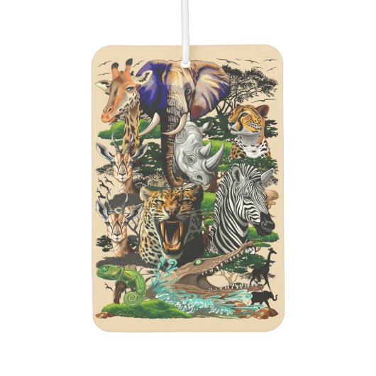 Désodorisant Pour Voiture Animaux sauvages de la Savane africaine (Devant)