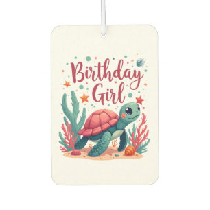 Désodorisant Pour Voiture Anniversaire Fille Tortue de mer Thème Anniversair