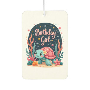 Désodorisant Pour Voiture Anniversaire Fille Tortue de mer Thème Anniversair