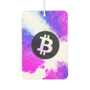 Désodorisant Pour Voiture Aquarelle Bitcoin (Style 6 - Plage de Miami)