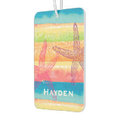 Désodorisant Pour Voiture Aquarelle colorée rayures Starfish Personnalisé (Gauche)