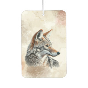 Désodorisant Pour Voiture Aquarelle Coyote Pays Cottagecore Russe Imprimer