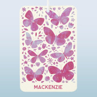 Aquarelle papillon rose personnalisée