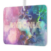 Désodorisant Pour Voiture Aquarelle Rainbow Whimsable Nom personnalisable (Gauche)