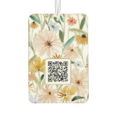 Désodorisant Pour Voiture Aquarelle rustique Fleurs sauvages Logo Code QR (Dos)