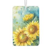 Désodorisant Pour Voiture Aquarelle Tournesol foncé Turquoise Signature fill (Dos)