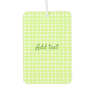 Désodorisant Pour Voiture Aquarelle vert plaid ginham personnalisé ajouter t