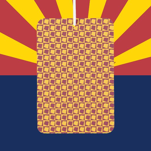 Désodorisant Pour Voiture Arizona Pop Art Checkerboard Maroon Gold Pattern