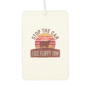 Désodorisant Pour Voiture Arrêtez La Voiture Je Vois Fluffy Cow Retro Highla