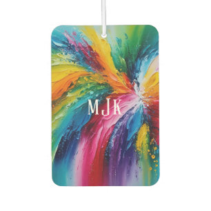 Désodorisant Pour Voiture Art abstrait moderne coloré Monogramme personnalis