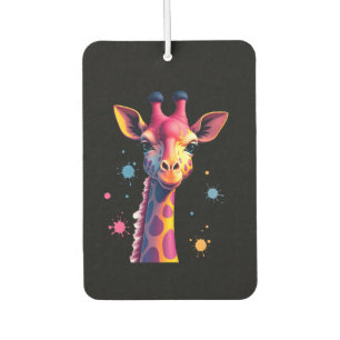 Désodorisant Pour Voiture art animalier africain Le girafe coloré pour drôle