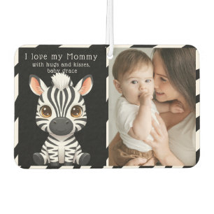 Désodorisant Pour Voiture Art de bébé zèbre mignon, nom de l'enfant et messa