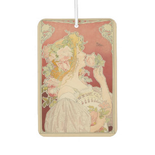 Désodorisant Pour Voiture Art Nouveau Belle Époque Dame Roses Livemont