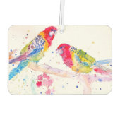 Désodorisant Pour Voiture Art perroquet Aquarelle Peinture Aqua Colorful (Dos)