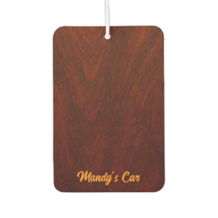 Désodorisant Pour Voiture Aspect Bois de Acajou Foncé Naturel