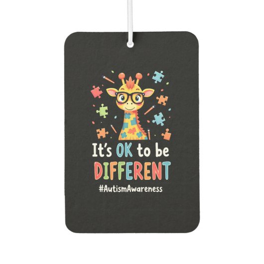 Désodorisant Pour Voiture Autism Awareness Cute Giraffe Animal Its Ok To Be (Devant)