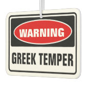 Désodorisant Pour Voiture Avertissement Temper grec (Gauche)