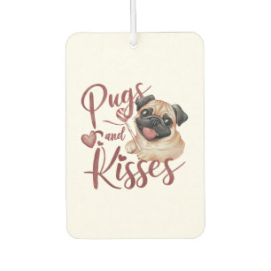 Désodorisant Pour Voiture baiser de chien .Carlins & baisers Aquarelle Tee
