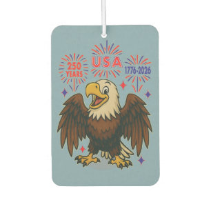 Désodorisant Pour Voiture Bald Eagle avec Fireworks - USA 250 ans 1776-2026