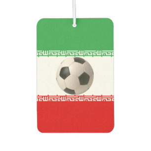 Désodorisant Pour Voiture Ballon de football avec le drapeau iranien