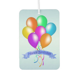 Désodorisant Pour Voiture Ballons d'anniversaire colorés et heureux