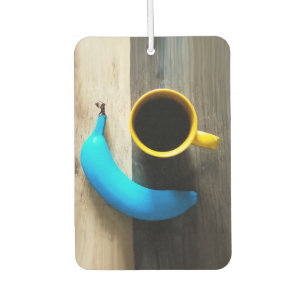 Désodorisant Pour Voiture Banane Turquoise et pâte à café jaune - Pop Art