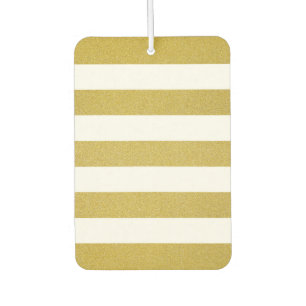 Désodorisant Pour Voiture Bandes d'or, Blancs, Motif rayé