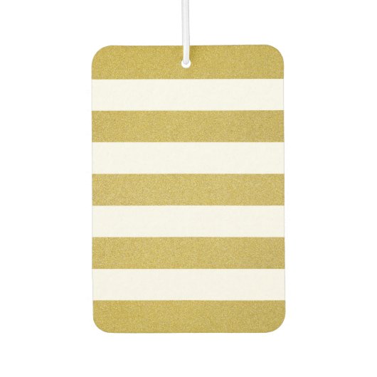 Désodorisant Pour Voiture Bandes d'or, Blancs, Motif rayé (Devant)