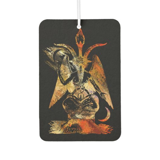 Désodorisant Pour Voiture Baphomet rouge et noir (Devant)