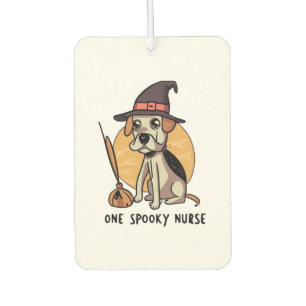 Désodorisant Pour Voiture Barks and Bandages One Spooky Nurse Dog Design