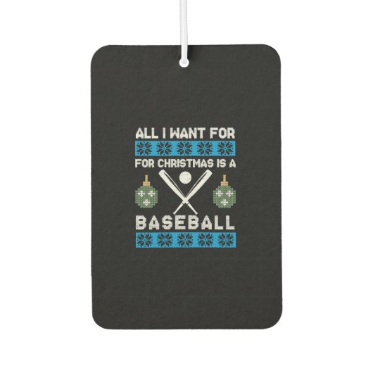 Désodorisant Pour Voiture Baseball de Noël (Devant)