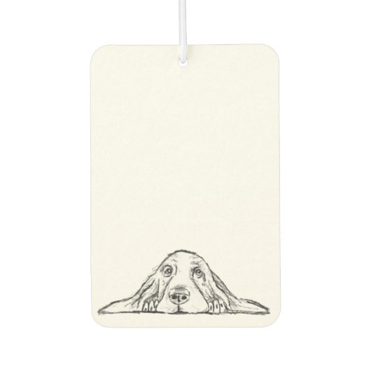 Désodorisant Pour Voiture basset blanc (Devant)