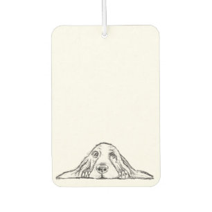 Désodorisant Pour Voiture basset hound noir blanc yeux de chiot simple