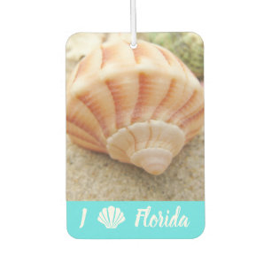 Désodorisant Pour Voiture Beach Seashell Florida Aqua Blue