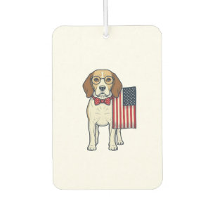 Désodorisant Pour Voiture Beagle patriotique avec drapeau vintage vector art