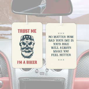 Désodorisant Pour Voiture Beard Skull Motorcycle Trust me I'm a biker