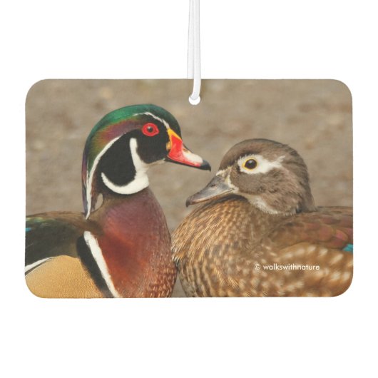 Désodorisant Pour Voiture Beau moment de contact entre des canards en bois (Devant)