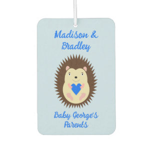 Désodorisant Pour Voiture Bébé Garçon Cœur Hérisson Personnalisé