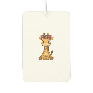 Désodorisant Pour Voiture Bébé girafe mignon avec noeud papillon design vect