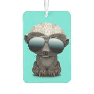 Désodorisant Pour Voiture Bébé mignon Badger de miel portant des lunettes de