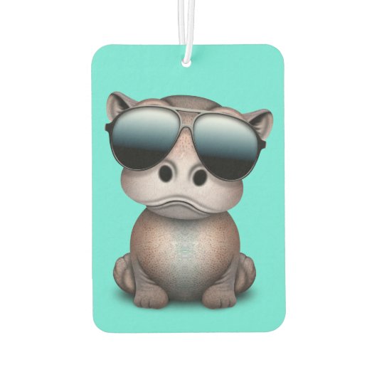Désodorisant Pour Voiture Bébé mignon Hippo portant des lunettes de soleil (Dos)