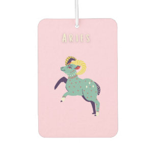 Désodorisant Pour Voiture Bélier rose, zodiaque, impression signe du zodiaqu