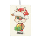 Désodorisant Pour Voiture Belle caricature de cerf de Noël. (Dos)