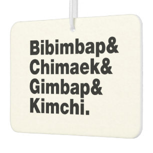 Désodorisant Pour Voiture Bibimbap & Chimaek & Gimbap & Kimchi. Aliments cor