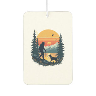 Désodorisant Pour Voiture Bigfoot Vintage Marche Chien Montagne Coucher de s