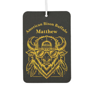 Désodorisant Pour Voiture Bison d'or élégant avec lunettes de soleil et Casq