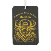 Désodorisant Pour Voiture Bison d'or élégant avec lunettes de soleil et Casq (Dos)